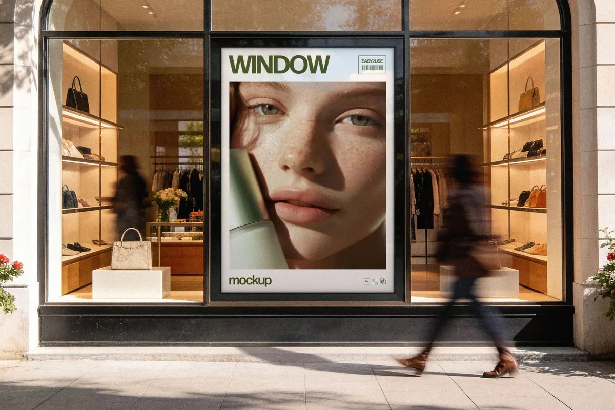 Storefront Window Poster Mockup