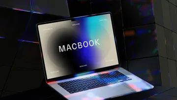 Neon Light MacBook Air Mockup