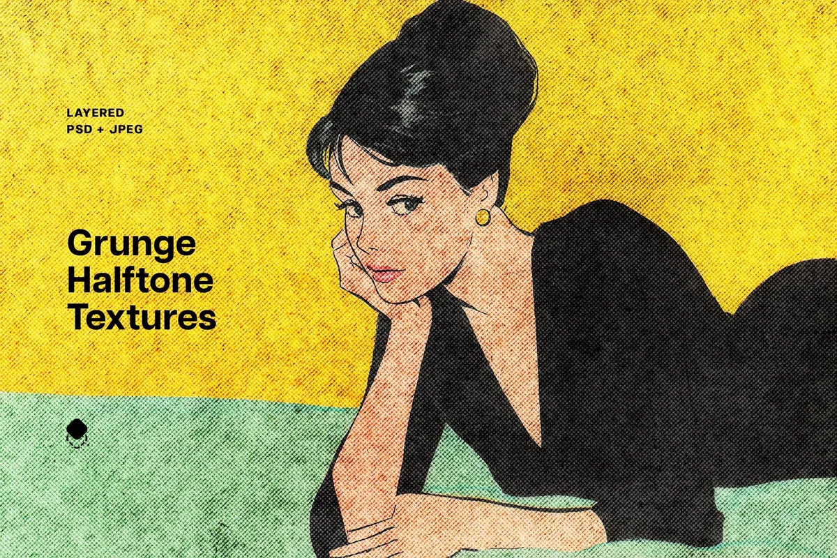 Diagonal Grunge Halftone Textures