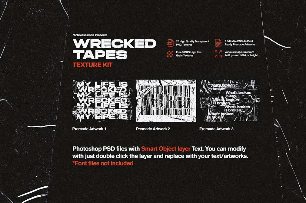 Wrecked Duct Tape Texture Set