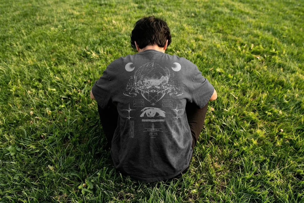 Grass Lawn T-Shirt Back Print Mockup