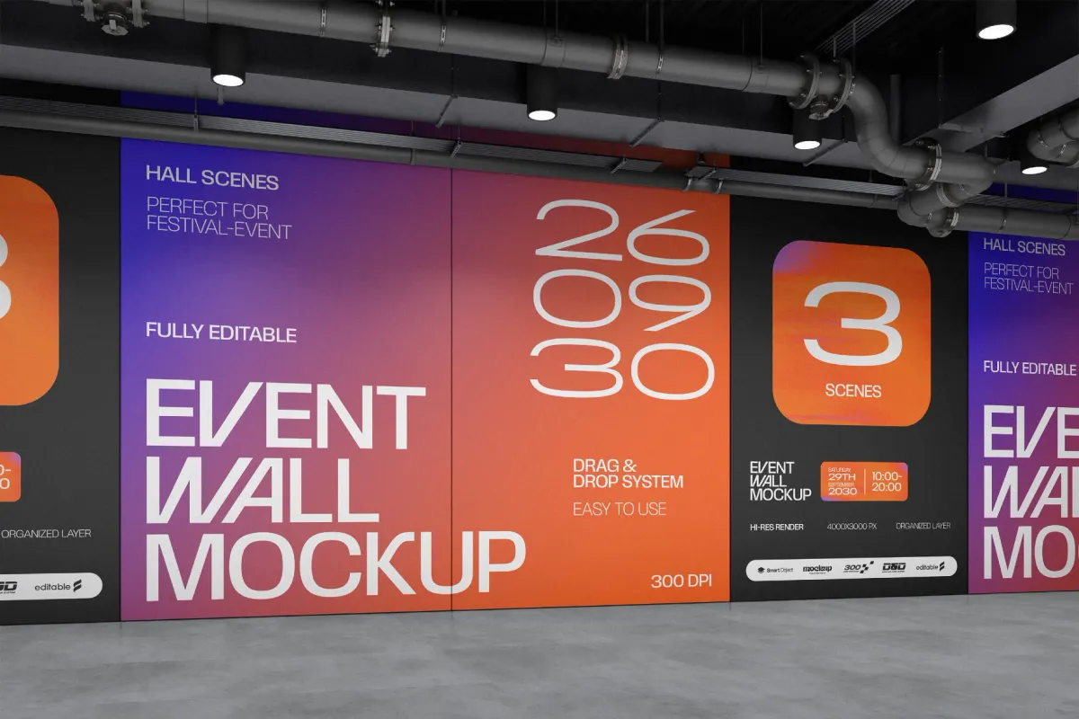 Conference Event Wall Mockup