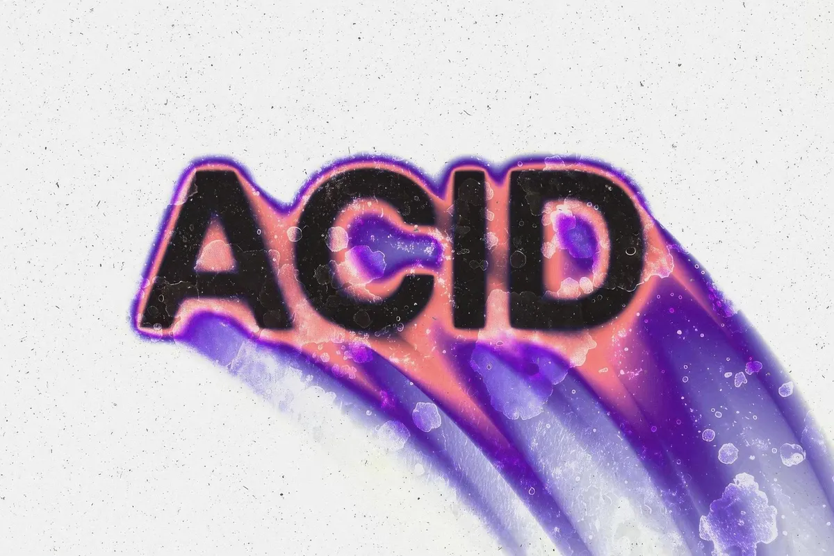 Acid Rushing Melting Text Effect