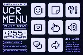 VCR Pixel Menu Graphics