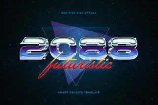 80s Retrowave Text Effect