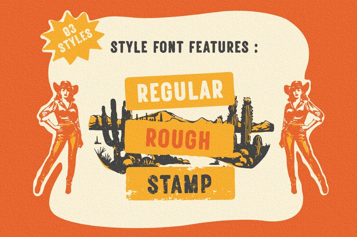 Fendesert - Vintage Stamp Font