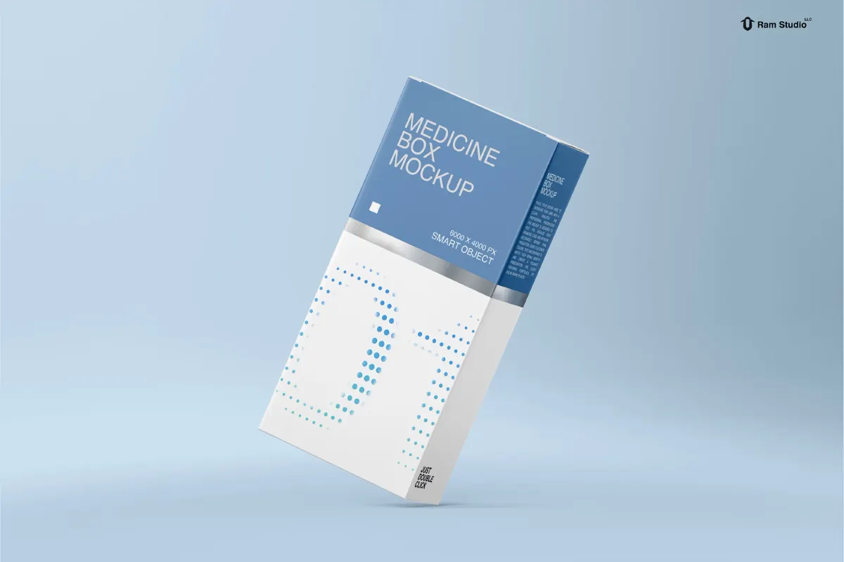 Standing Medicine Box Mockup