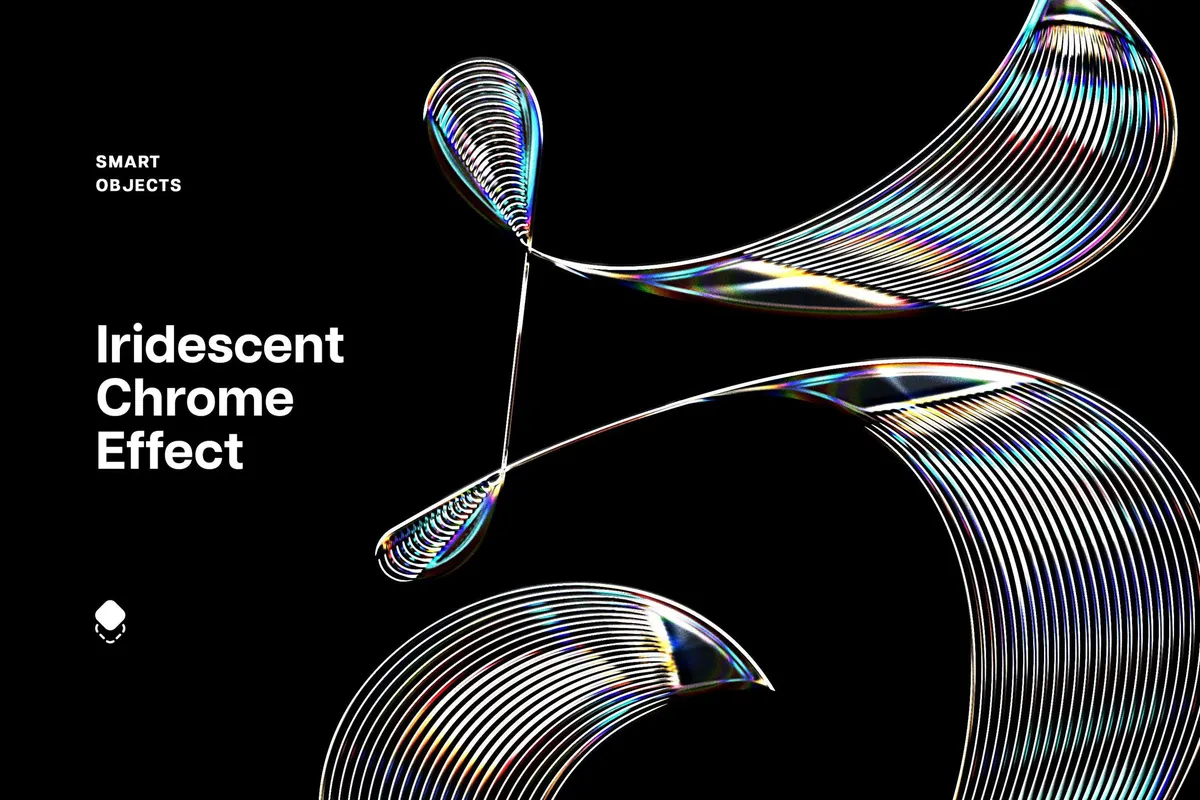 Iridescent Chrome Logo Effect
