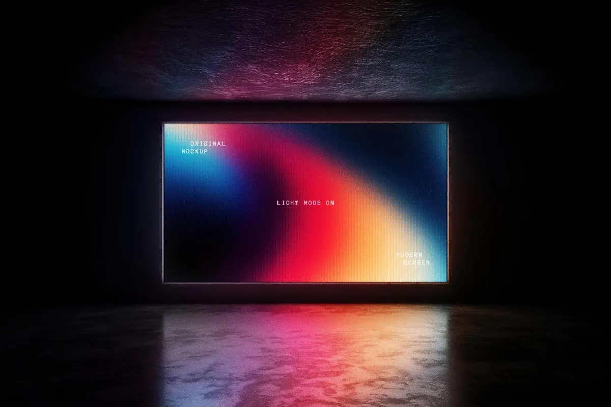Glowing Horizontal Screen Mockup
