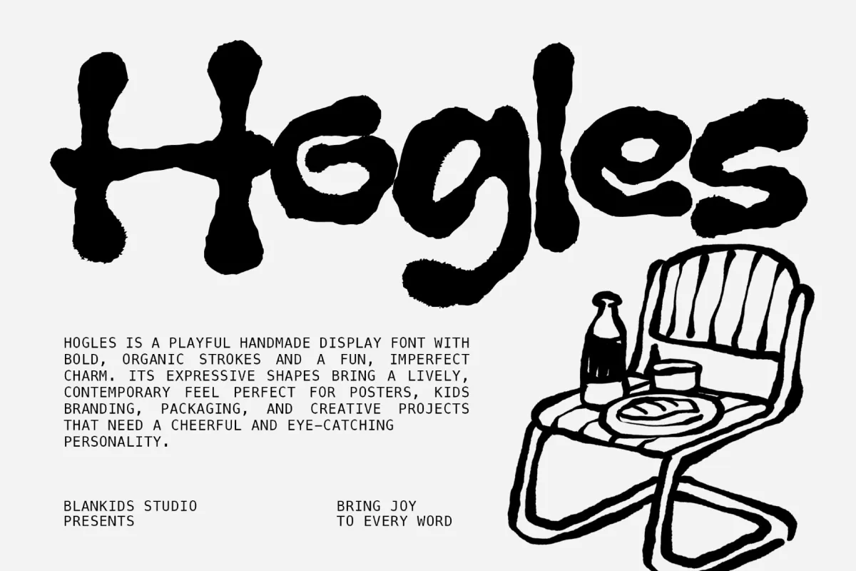 Hogles – Playful Handmade Display Font
