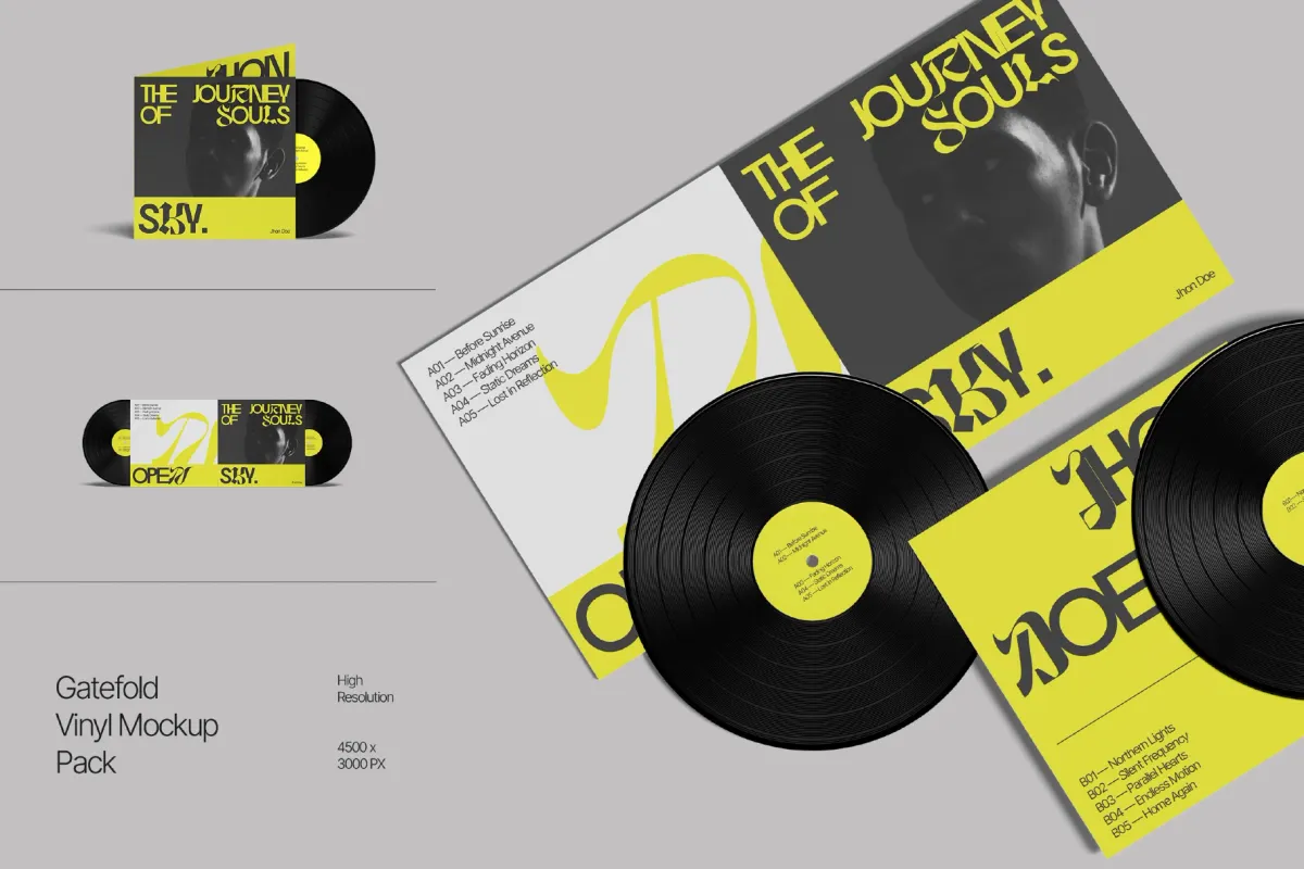 Gatefold Vinyl Mockup Pack