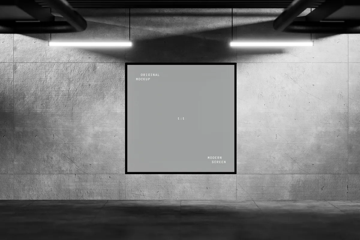 Square Digital Display Mockup