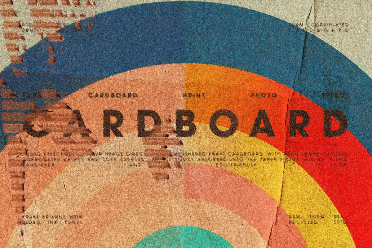 Torn Cardboard Print Photo Effect