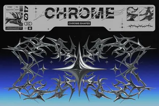 Y2K Chrome Shapes