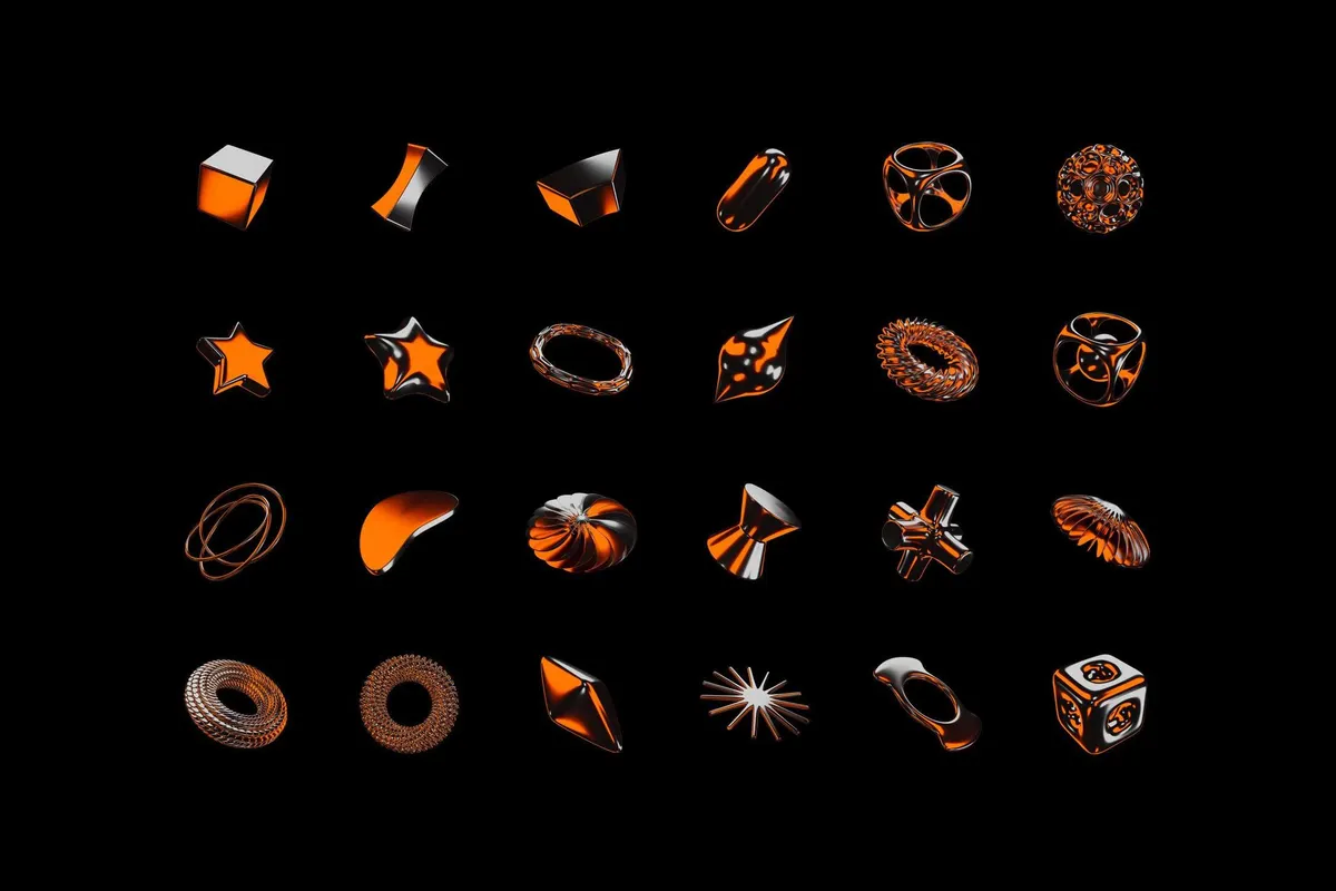 Color Chrome 3D Objects