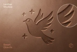 Leather Pressed Logo Mockup
