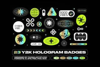 Y2K Hologram Badge Stickers