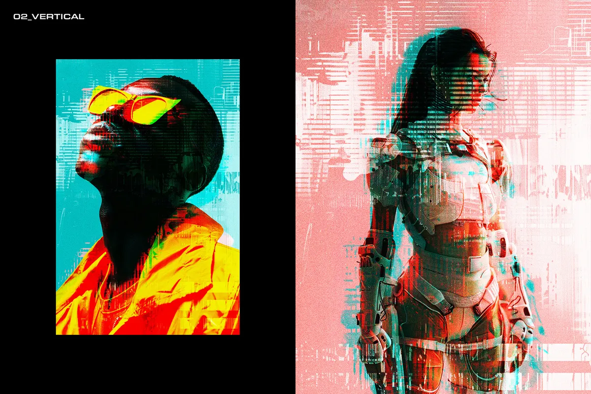 Glitch Distortion Photo Effects