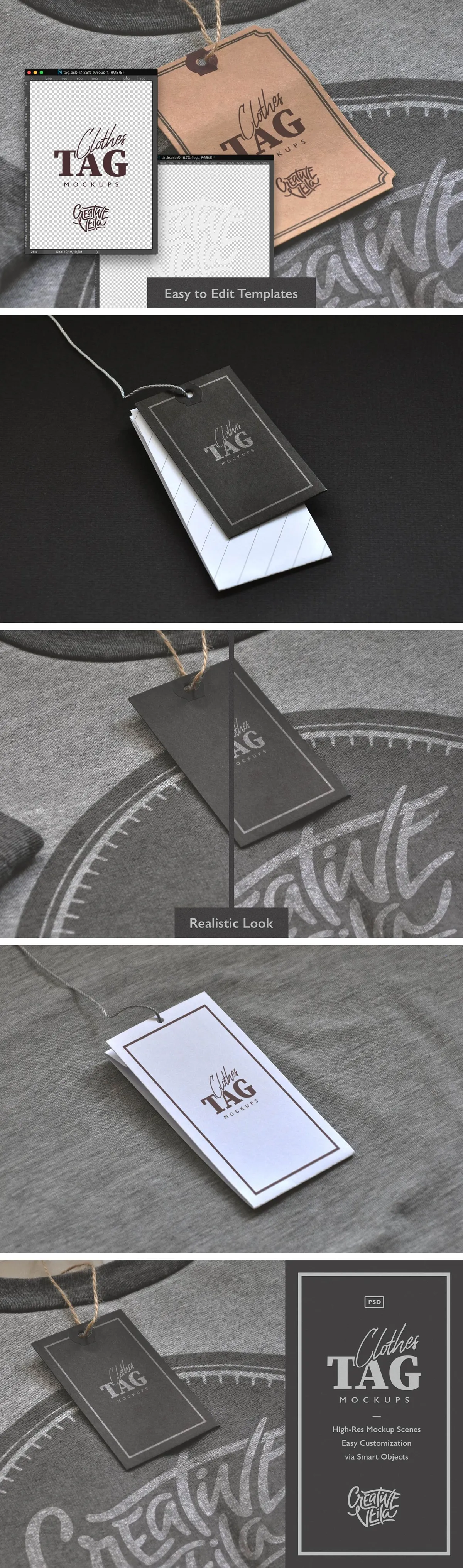 Clothes Label Tags PSD Mockups