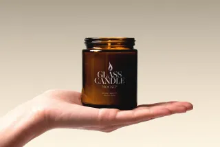 Candle Mockup on Hand