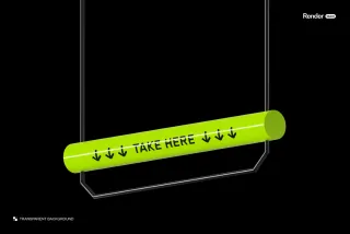 Hanging Tube Sign Mockup