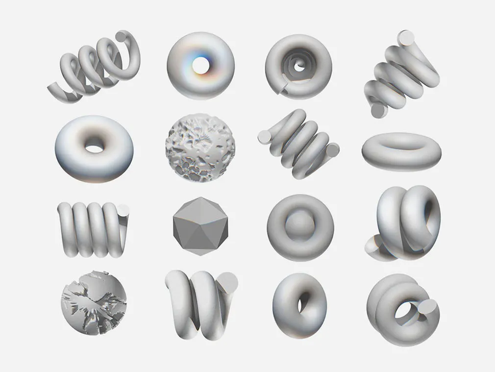 3D Shapes With Glitch Effect
