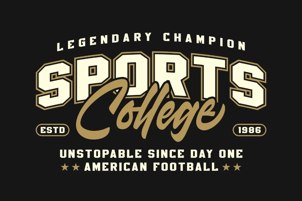 Golden Varsity a Sport Font Combination