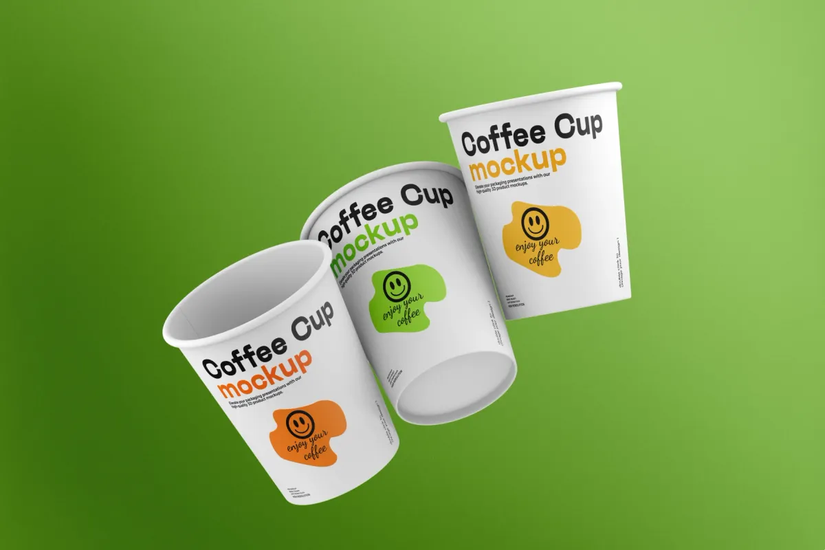 Disposable Paper Coffee Cup Mockup