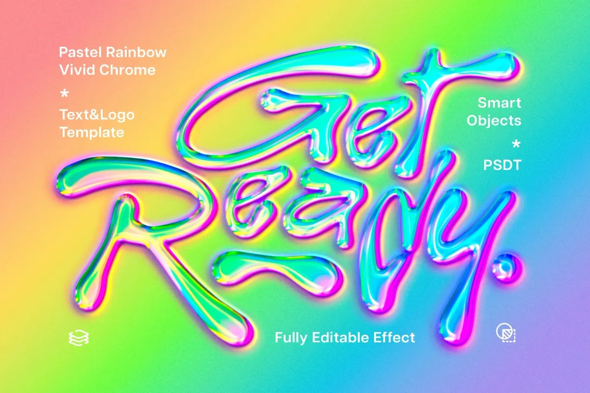 Pastel Rainbow Text Effect