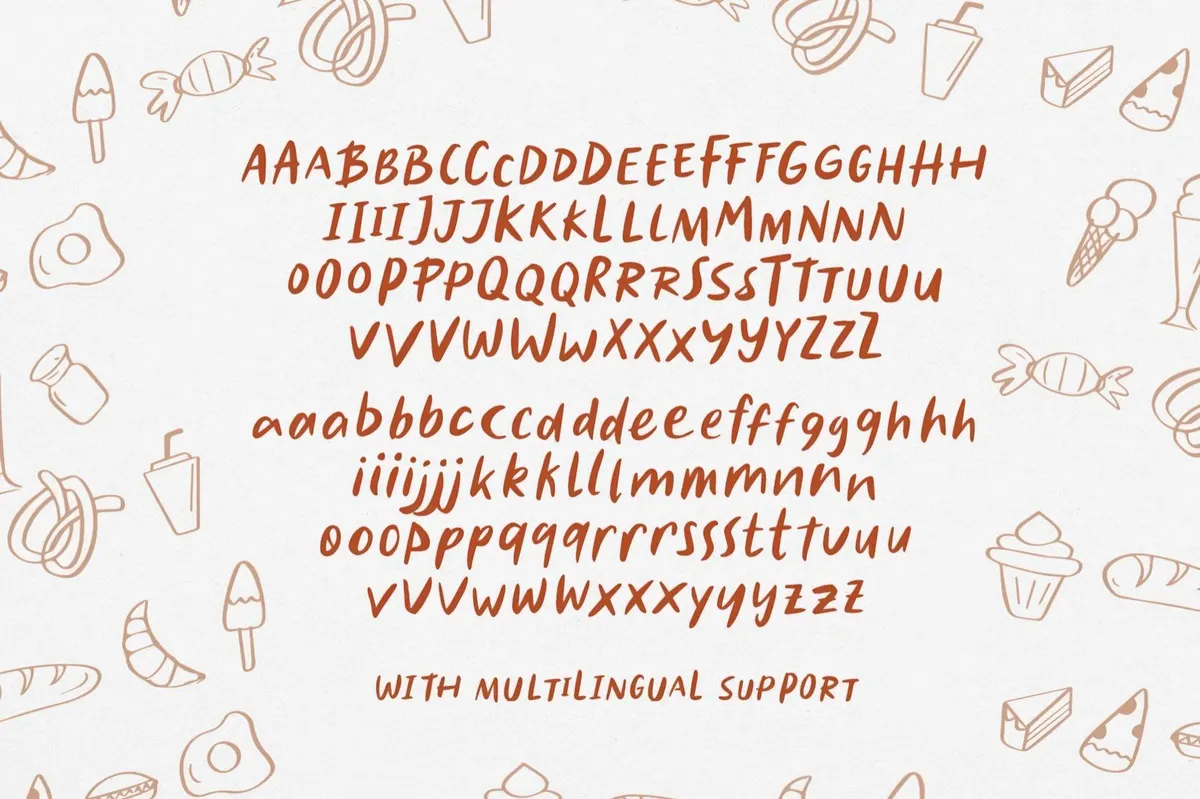 Caramel Sauce Font + Doodles