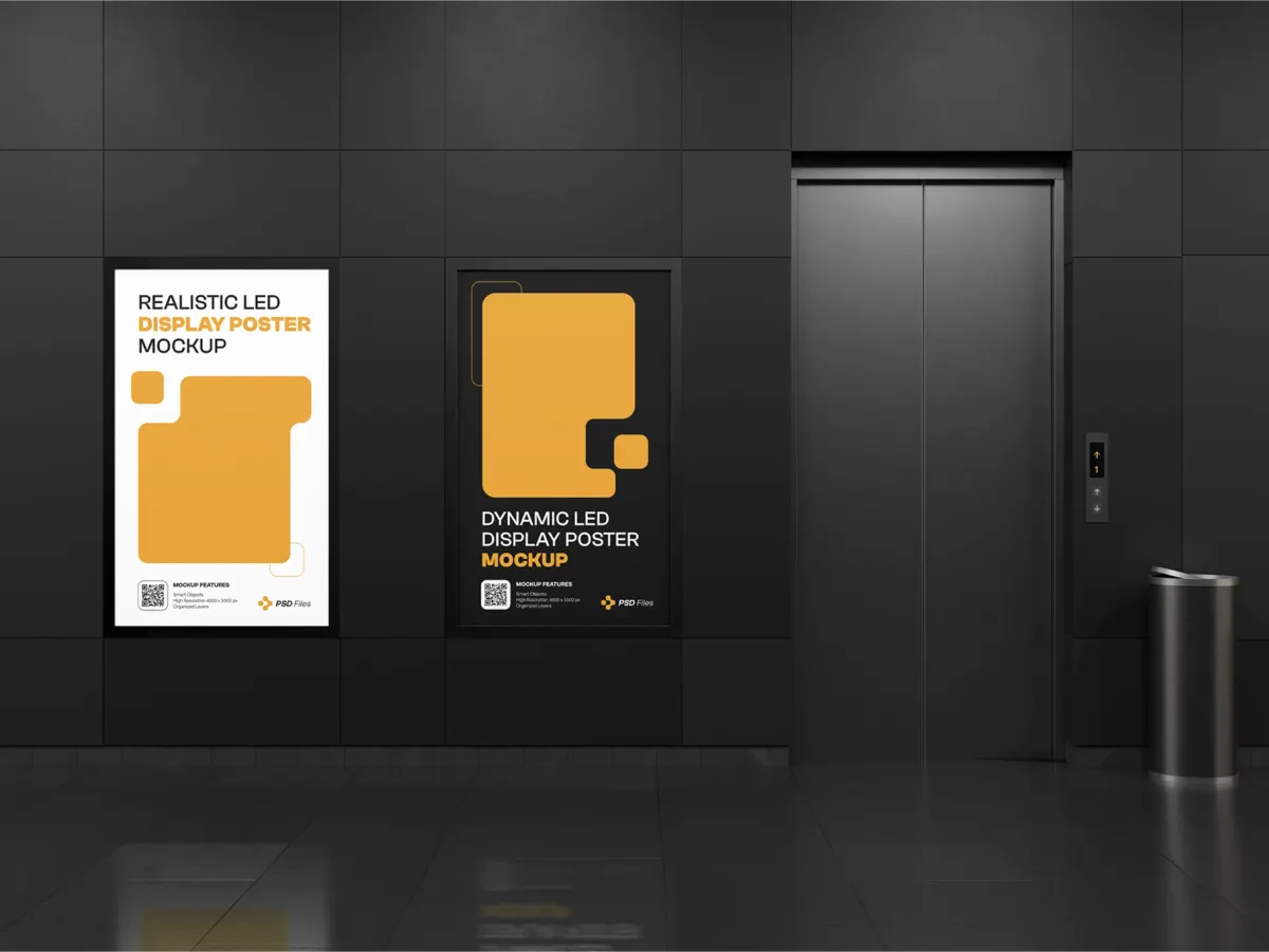LED Poster Display Mockup Front View