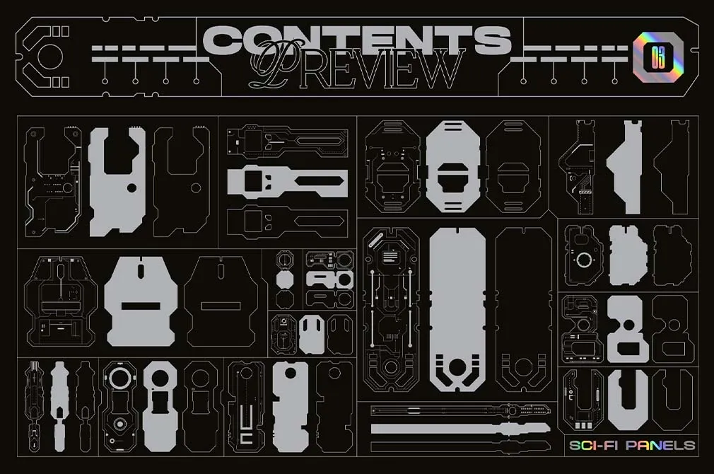 Sci-Fi Panels Vector Elements