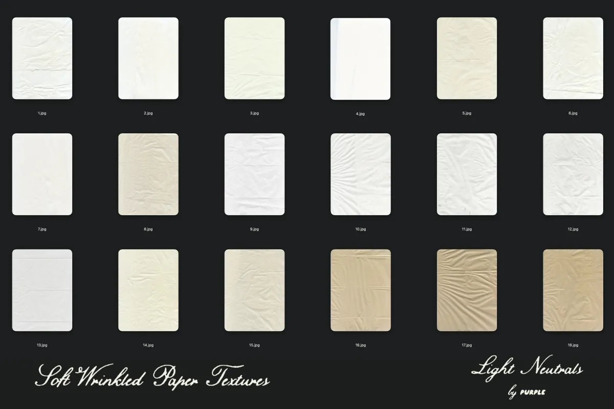 Soft Wrinkled Paper Textures: Light