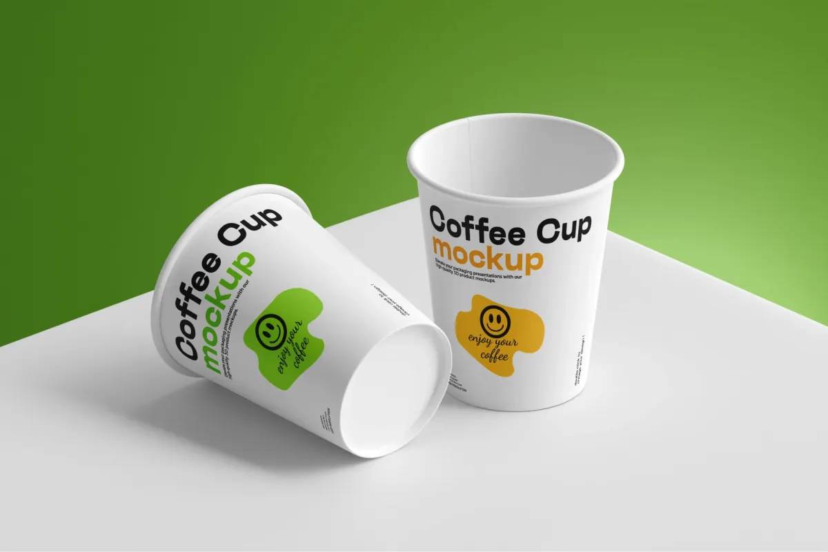 Disposable Paper Coffee Cup Mockup