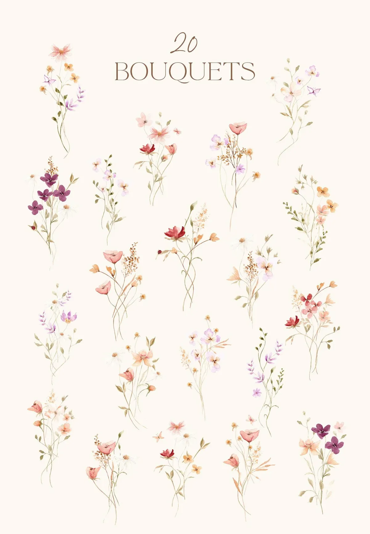 Watercolor Summer Wildflowers