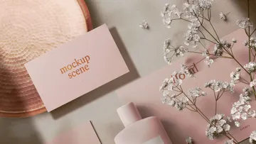 Floral Cosmetics Mockup Scene