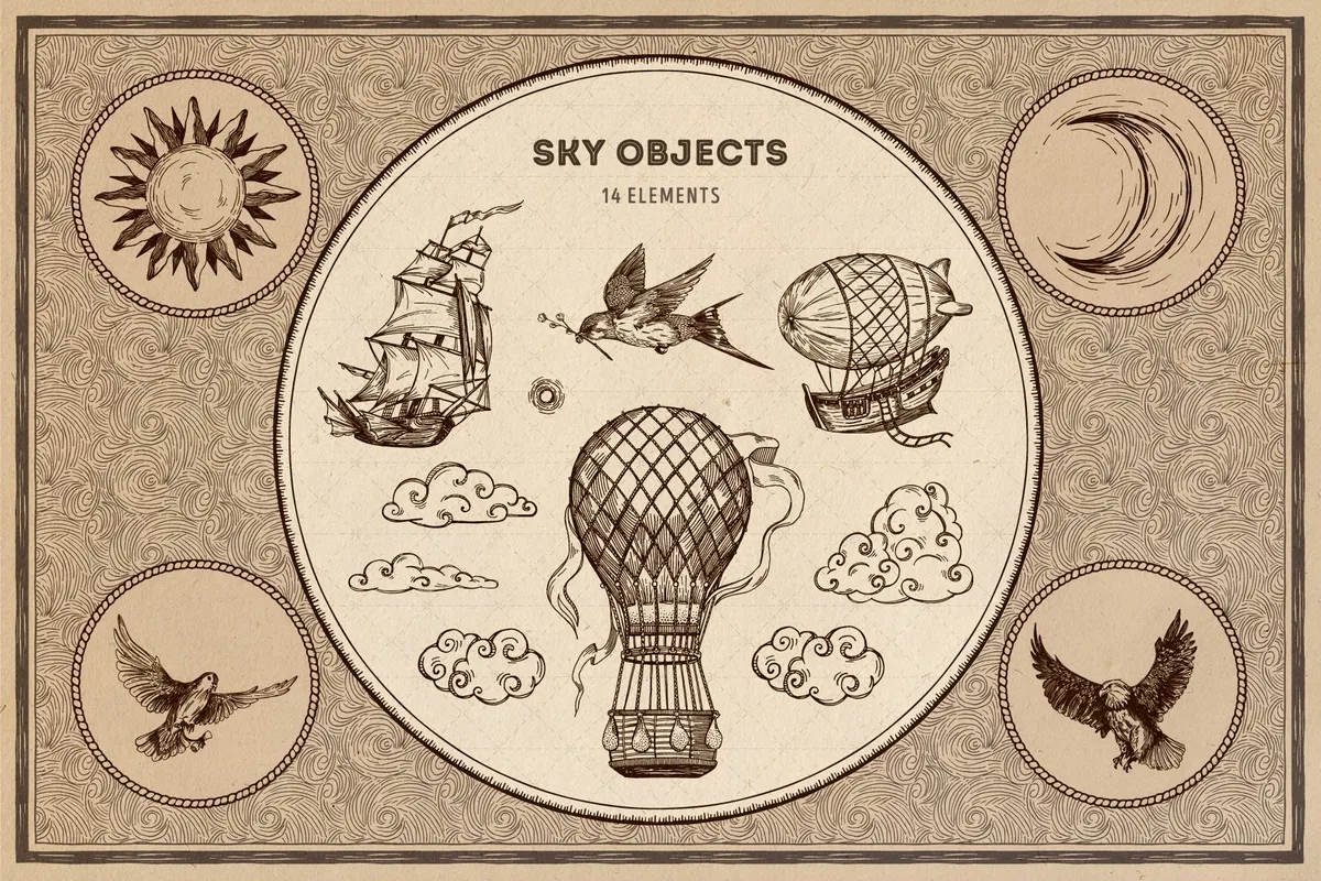 Magic Lands: Vintage Map Creator. Illustrator Brushes