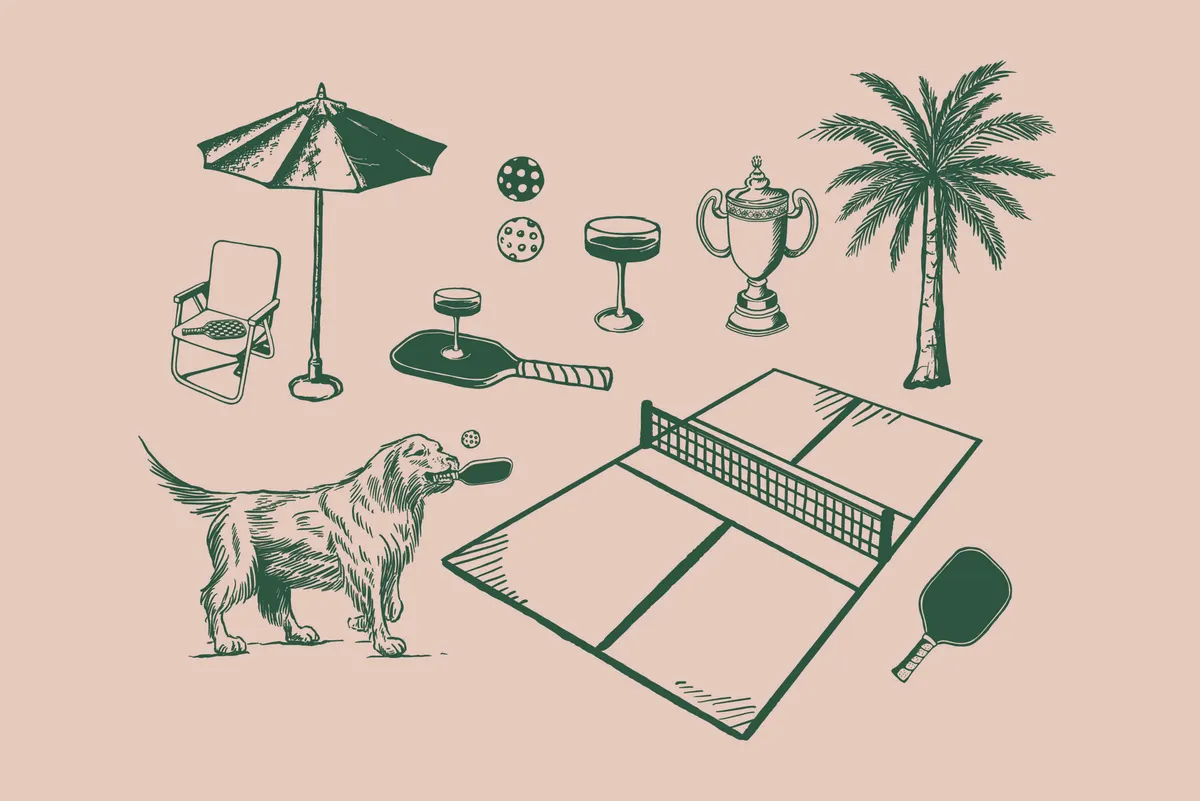 Retro Pickleball Vector Graphics Collection