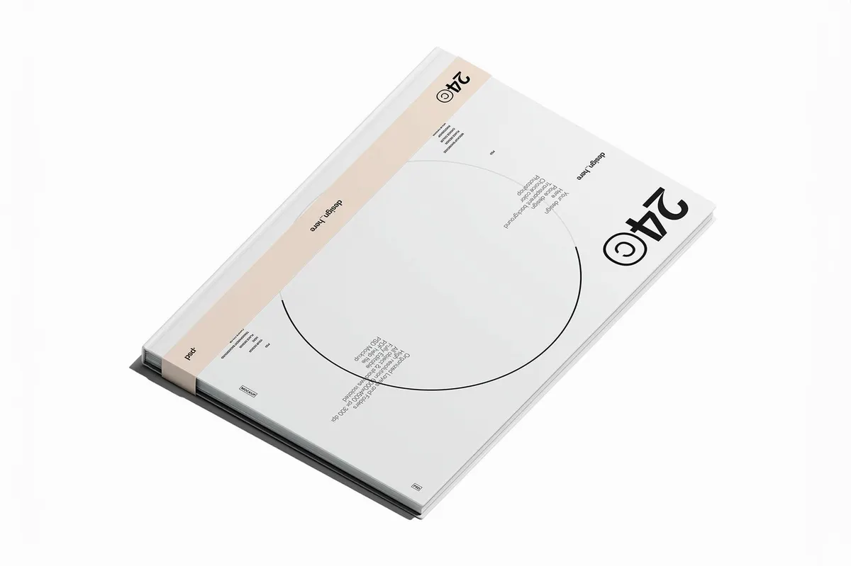 Isometric View Hardcover Book Mockup