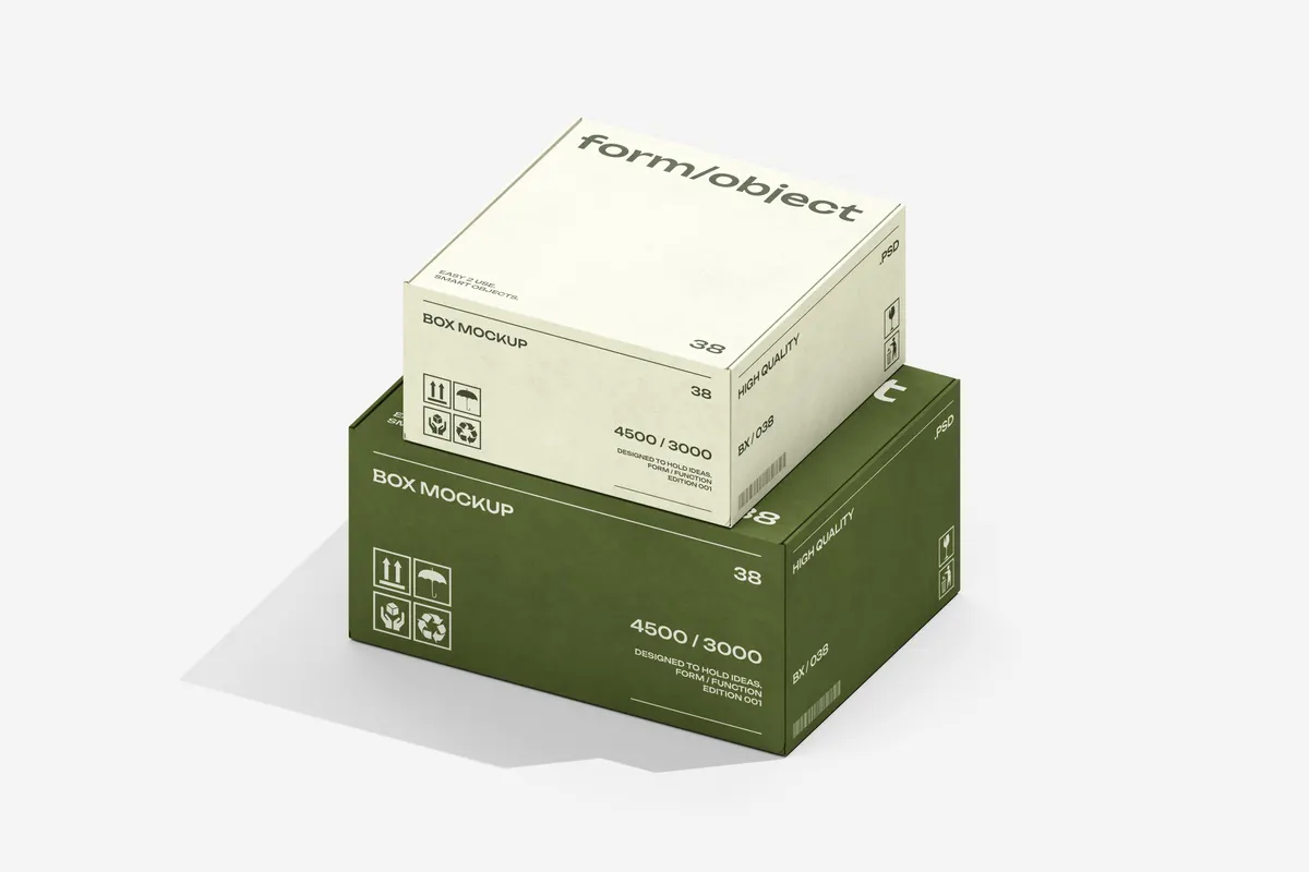 Two Delivery Mailer Boxes Mockup