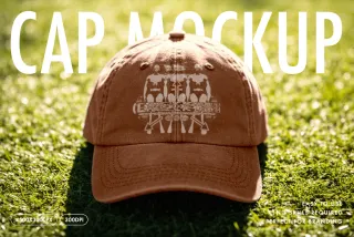 Sunny Baseball Cap Mockup with Front Embroidery