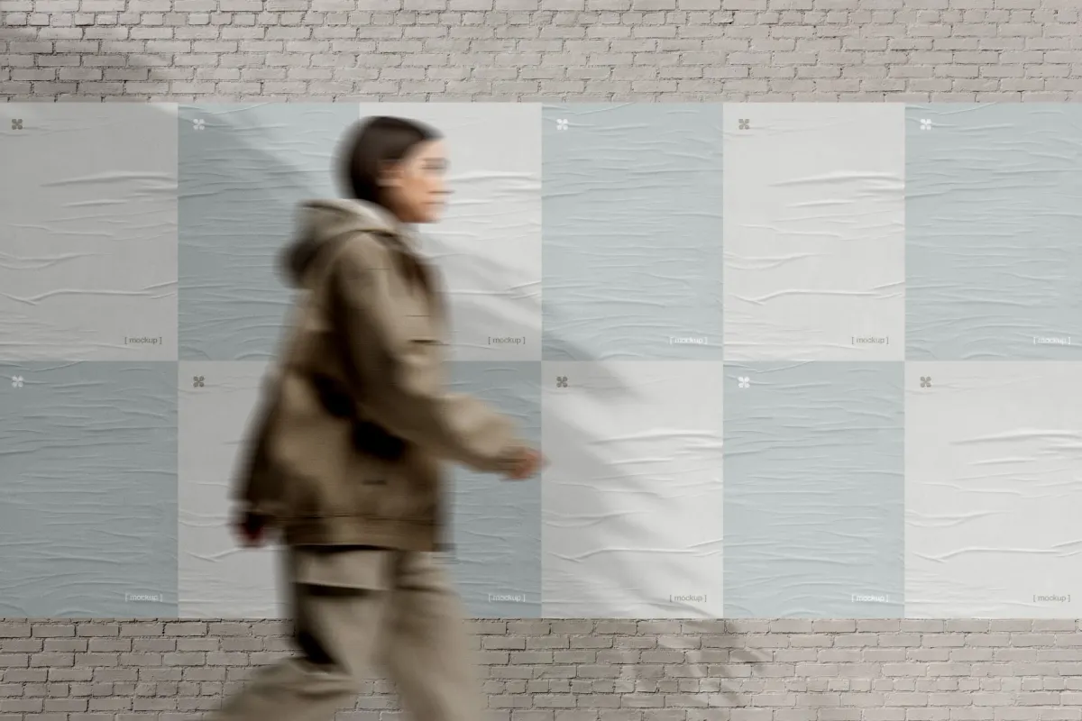 Street Poster Mockup on Brick Wall