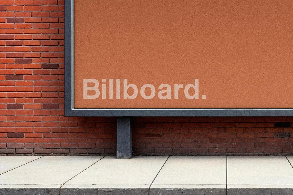 Brick Wall Billboard Mockup