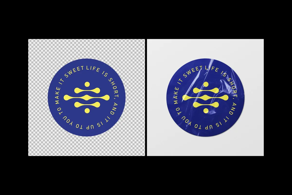 Wrinkled Sticker Mockup