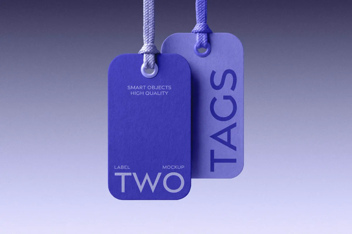 Clothing Tag Mockup with Rope String