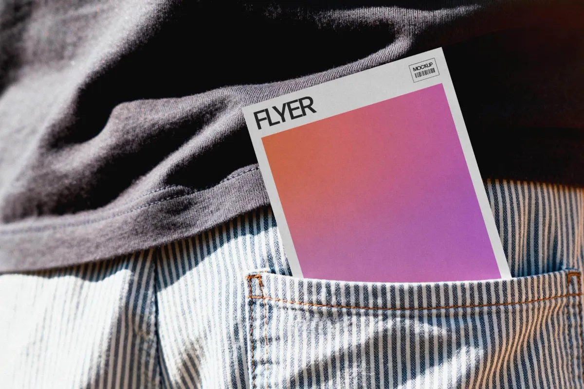 Flyer Mockup in Denim Pocket