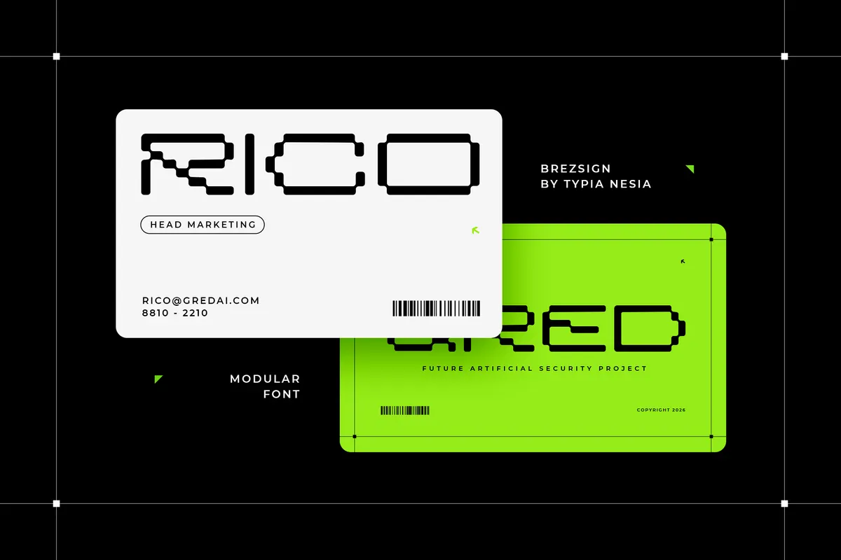 Brezsign - Futuristic Pixel Sans Font