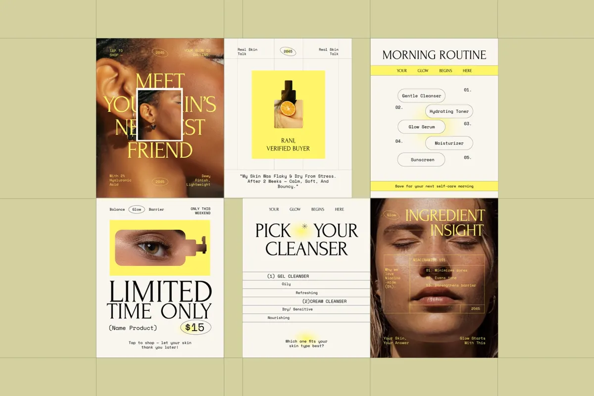 Beauty Skincare Instagram Pack Affinity Template