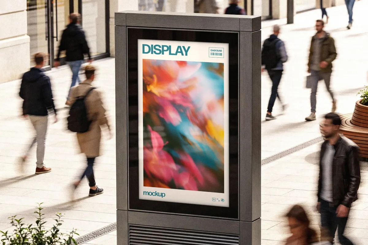 Outdoor Vertical Signboard Mockup