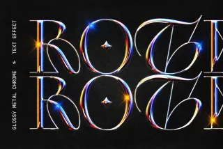 Glossy Metal Chrome Text & Logo Effect